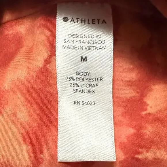 Athleta Orange Tie‎ Dye Elation Printed Capri Leggings Women's M High Rise - Picture 4 of 9